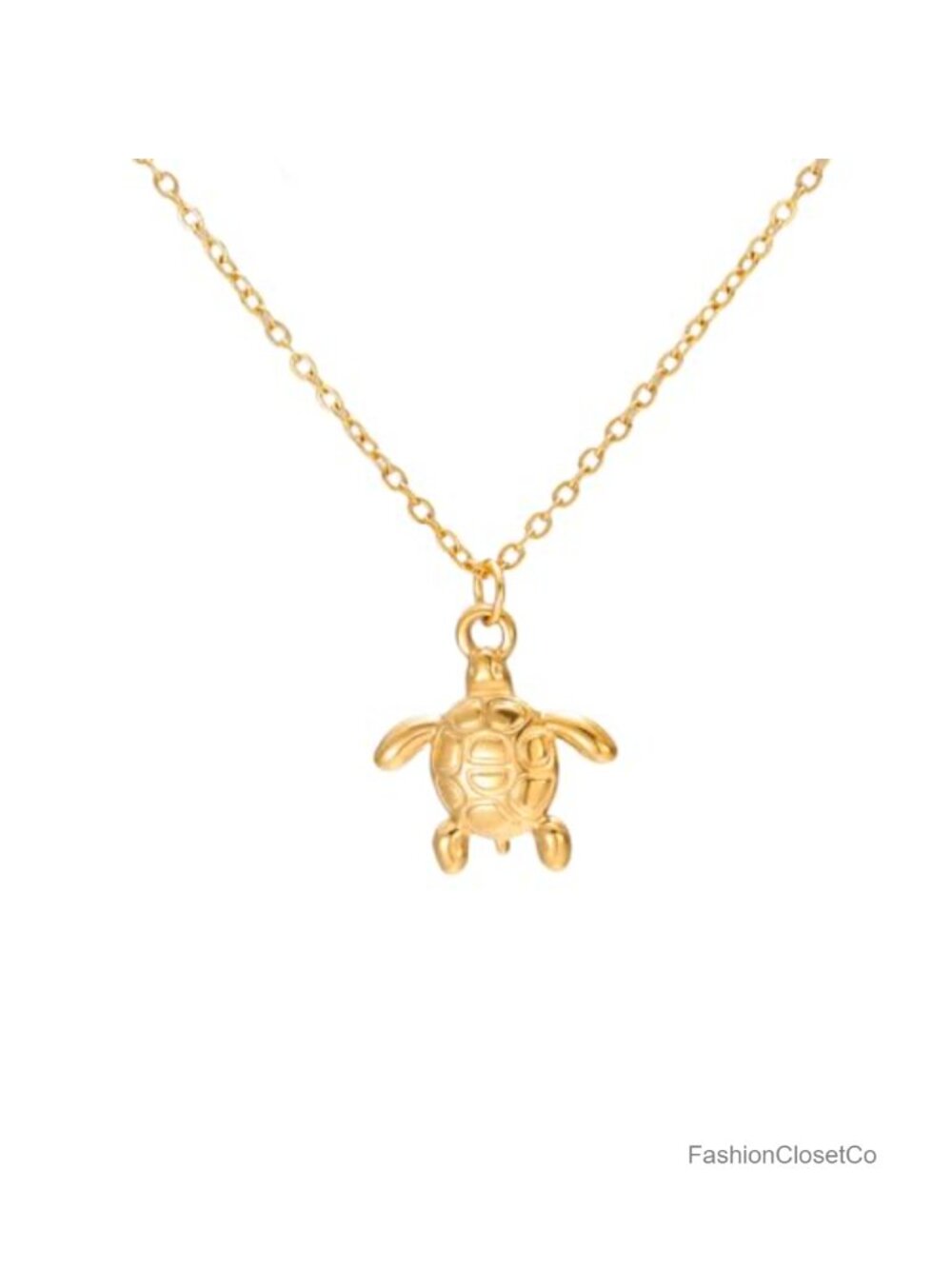 Turtle Necklace Stainless Steel Gold Plated Adjustable Chain Dainty Jewelry